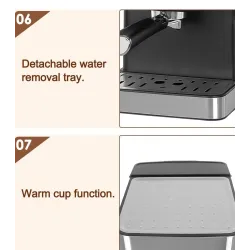 Macchina del caffè - schiuma di latte - macinacaffè - 20 bar - 220V