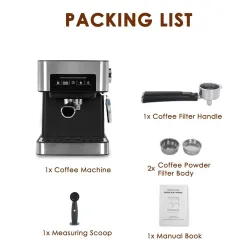 Macchina del caffè - schiuma di latte - macinacaffè - 20 bar - 220V