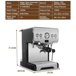 Machine à café - semi-automatique - 15 bar