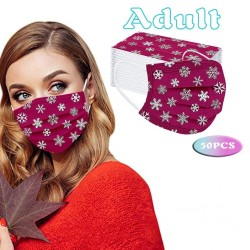 50 peças - máscara antibacteriana descartável / boca - 3 camadas - unisex - motivos de Natal