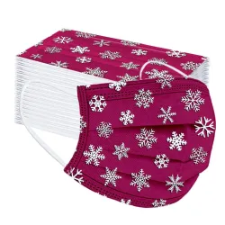50 bitar - disponibel antibakteriell ansikte / munmask - 3-skikt - unisex - julmotiv