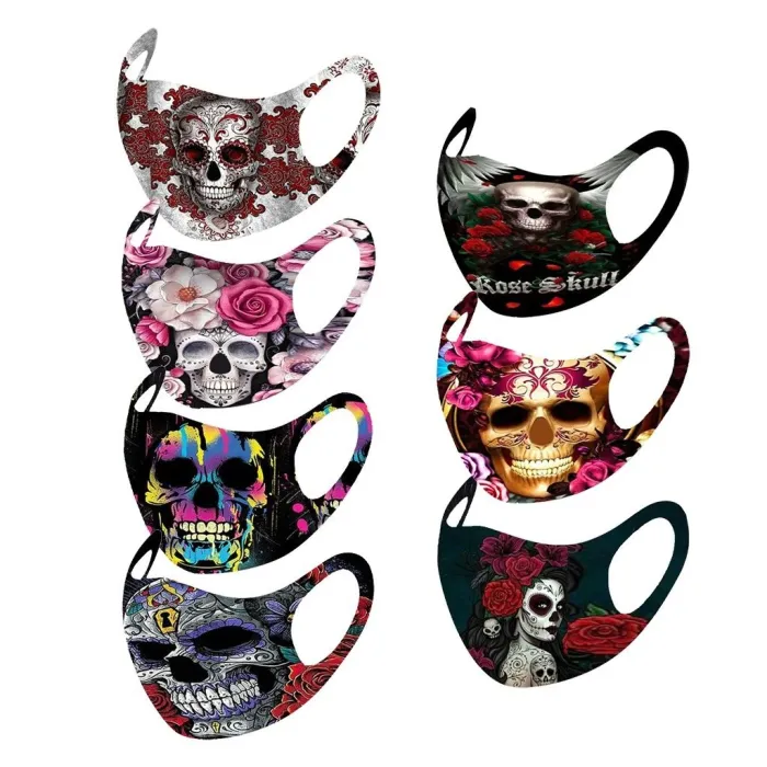 Masque protecteur / bouche - réutilisable - coton - motif crâne