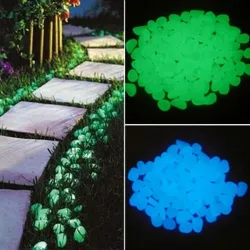 25 pieces / 50 pieces - glow in the dark garden pebbles