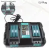 Double battery charger for Makita 14.4V - 18V - BL1830 - Bl1430 - DC18RC - EU plug