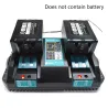 Electrónica & HerramientasCargador de batería doble para Makita 14.4V - 18V - BL1830 - Bl1430 - DC18RC - Enchufe de la UE