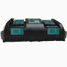 Electrónica & HerramientasCargador de batería doble para Makita 14.4V - 18V - BL1830 - Bl1430 - DC18RC - Enchufe de la UE