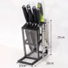 Suporte de facas - 6 furos - rack de armazenamento de cozinha de aço inoxidável