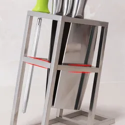Supporto per coltelli - 6 fori - portaoggetti in acciaio inox