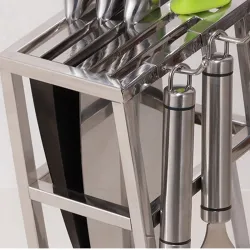 Knivarhållare står - 6 hål - rostfritt stål kök lagring rack