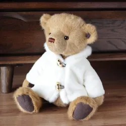 Plush teddy bear with white coat - toy