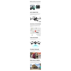 VISUO K1 - 5g - wifi - fpv - gps - 4k hd double camera - brushless - pliable
