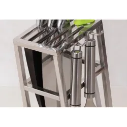Porte couteaux - 6 trous - rack de rangement en acier inoxydable