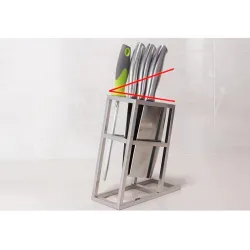 Messerhalterständer - 6 Löcher - Küchenständer aus Edelstahl