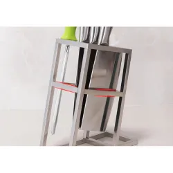 Supporto per coltelli - 6 fori - portaoggetti in acciaio inox