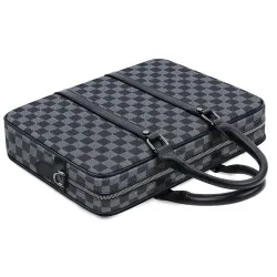 Classic business bag - plaid leather - briefcase