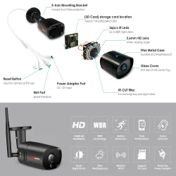 5 MP - 1920P HD - bezprzewodowa kamera bezpieczeństwa - dwukierunkowy dźwięk - WiFi - obsługa Onvif - wodoodpornaBezpieczeństwo