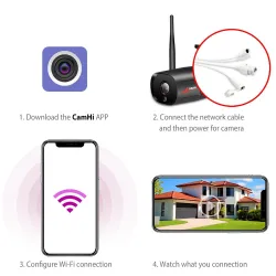 5 MP - 1920P HD - bezprzewodowa kamera bezpieczeństwa - dwukierunkowy dźwięk - WiFi - obsługa Onvif - wodoodpornaBezpieczeństwo