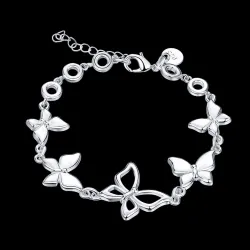 PulseraPulsera de moda con mariposas - 925 plata de ley