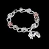 Exclusive bracelet with a heart-shaped crystal padlock - 925 sterling silver