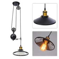 E27 - czarna lampa vintage - wysuwana regulowana długośćŚwiatła sufitowe