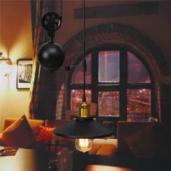 E27 - schwarze Vintage Lampe - einfahrbar einstellbare Länge