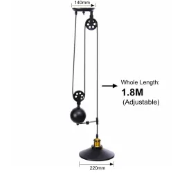 E27 - lampe vintage noire - longueur réglable rétractable