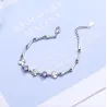 Elegante armband met klavertje vier en kristallen - 925 sterling zilverArmbanden