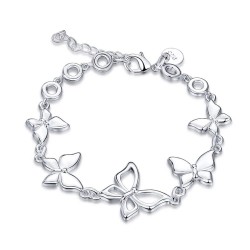Trendy armband met vlinders - 925 sterling zilverArmbanden