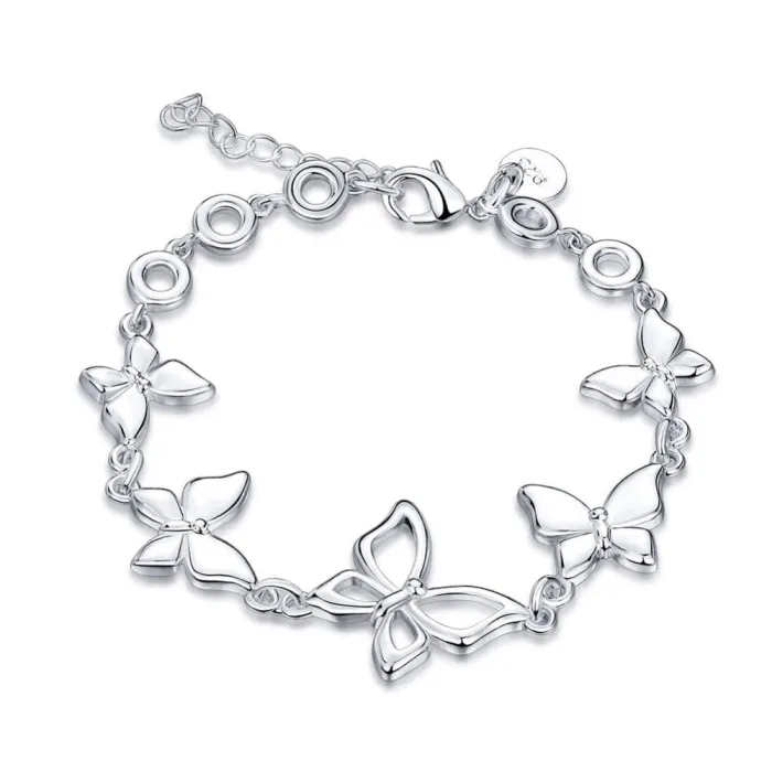 Bracelet tendance avec papillons - 925 argent sterling