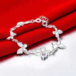 Bracelet tendance avec papillons - 925 argent sterling