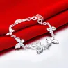 Trendy-ranneke perhonen - 925 sterling hopea