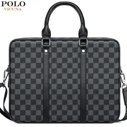 Sac d'affaires classique - cuir plaid - mallette