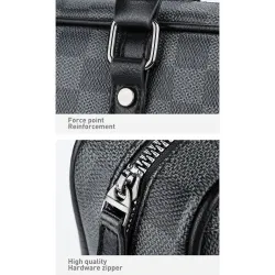 Classic business bag - plaid leather - briefcase