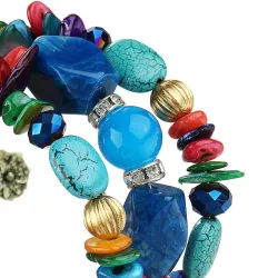 Perles multicolores - bracelets de charme - pierre résine