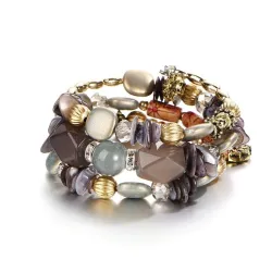 Pulseracuentas multicolor - pulseras de encanto - piedra de resina