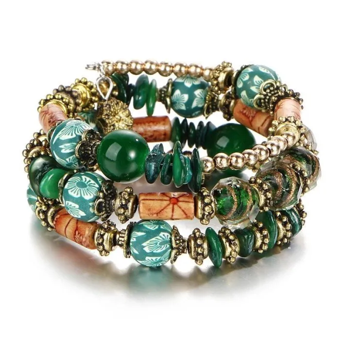 Pulseracuentas multicolor - pulseras de encanto - piedra de resina