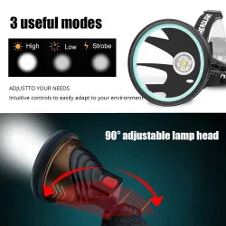 Powerful led headlight - ir sensor - 4-core super bright - waterproofLatarka