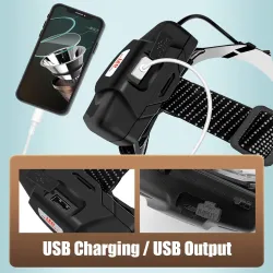 Powerful led headlight - ir sensor - 4-core super bright - waterproofLatarka