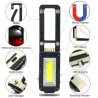 Lampe de travail multifonctionnel COB - USB - rechargeable - 180 degrés réglable - magnétoscope