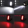 Lampe de travail multifonctionnel COB - USB - rechargeable - 180 degrés réglable - magnétoscope