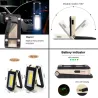 Lampe de travail multifonctionnel COB - USB - rechargeable - 180 degrés réglable - magnétoscope
