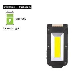 Lampe de travail multifonctionnel COB - USB - rechargeable - 180 degrés réglable - magnétoscope