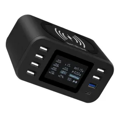 Batería y CargadoresCargador inalámbrico Qi - carga rápida 3.0 - 60W - 8 puertos USB - estación de carga