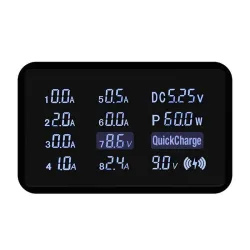 Qi trådlös laddare - snabbladdning 3.0 - 60W - 8-ports USB - laddstation