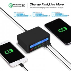 USB - 40W - 3.0 quick charger - Led display - 5-ports charging station