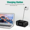 Chargeur sans fil Qi - charge rapide 3.0 - 60W - 8 ports USB - borne de recharge