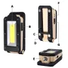 Lampe de travail multifonctionnel COB - USB - rechargeable - 180 degrés réglable - magnétoscope