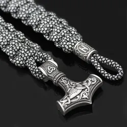 Vintage - braccialetti intrecciati viking - argento - camouflage