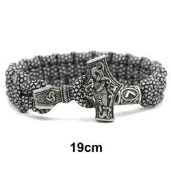 Vintage - braccialetti intrecciati viking - argento - camouflage