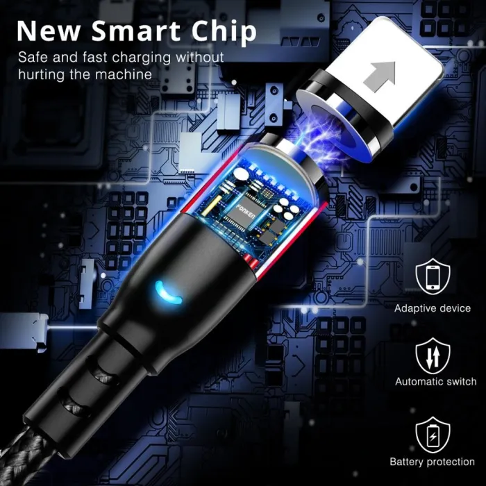 Micro usb - câble magnétique - type c - câble de charge
